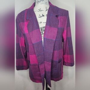 Folio by Fire Islander Plaid Blazer Women's 14